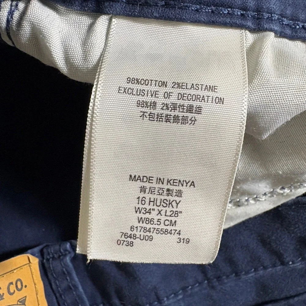 Levis 511 Slim Navy Blue Chino Pants Boys 16 Husky 34x28 Stretch Twill AR460